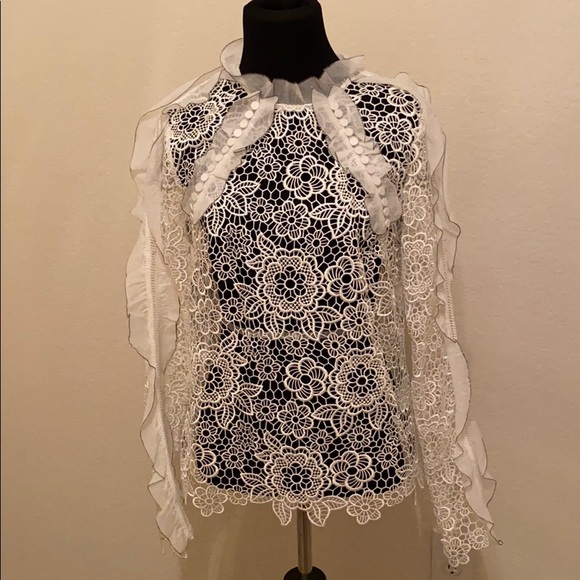 Self Portrait Lace top, like new - Picture 1 of 5